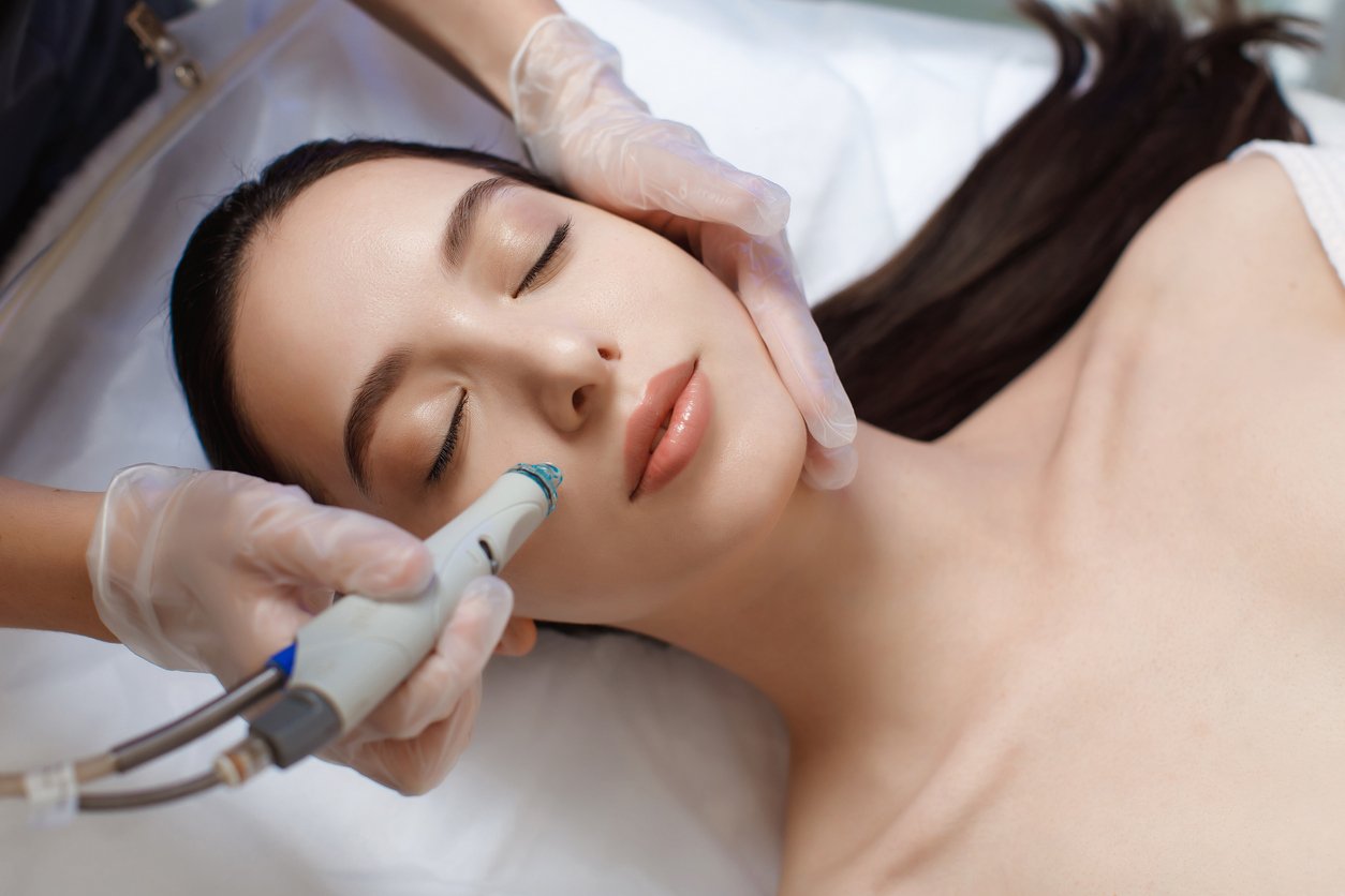 Signature Mint & Thyme facial in progress